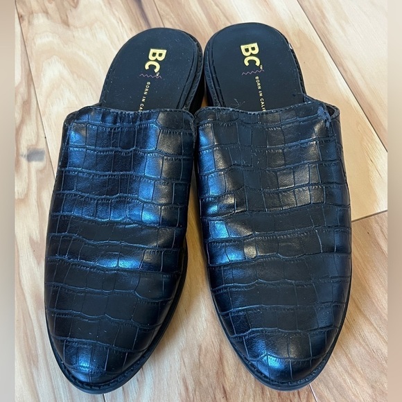 2 for $10 | BC Footwear Women's Look at Me Mule Slip-on Black Croco Print Size 7 - Picture 2 of 10